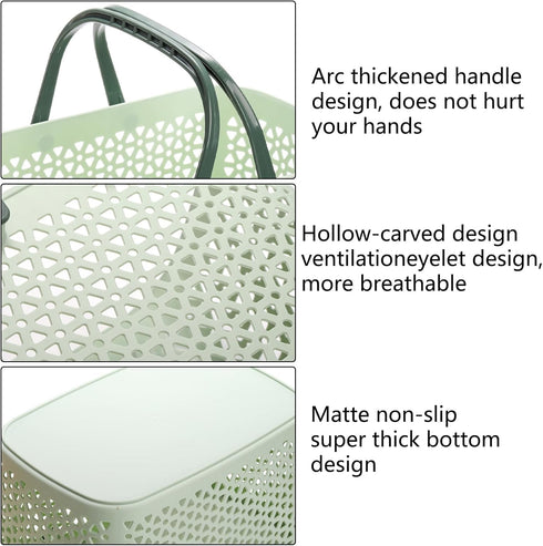 Hedume 2 Pack Portable Shower Caddy Basket, Plastic Organizer Storage Tote with Handle, Plastic Storage Caddy Basket for Bathroom, College, Dorm, ...