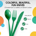 Exquisite Disposable Green Plastic Knives 50 Pcs - Heavy Duty Green Plastic Disposable Cutlery - Green Disposable Flatware, Green Plastic Silverwa...