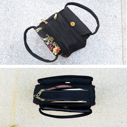 Women Mini Peacock Embroidery Handbag - Ethnic Retro Canvas Party Purse...