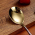 Berglander Dinner Spoon Set Of 4 With Moon Surface Handle And Shiny Gold Head, Stainless Steel Spoons Silverware Set Dishwasher Safe...
