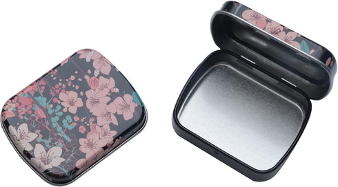 4 Pcs Small Storage Box Metal 6 x 5 x 1.5 cm Rectangle Empty Hinged Tins with Lid Organizers Containers for Earring Crafting Jewely Pills Home Hoo...