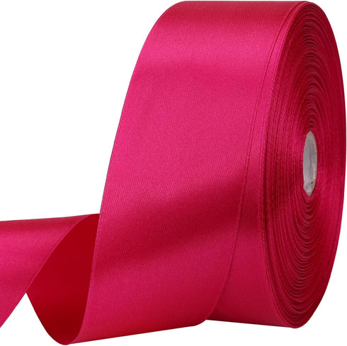 1-1/2 inches 50 Yard Rose red Satin Ribbon for Gift Wrapping, Wedding, Crafts, Christmas,Easter, Floral, Hair, Invitation Decorations and More...