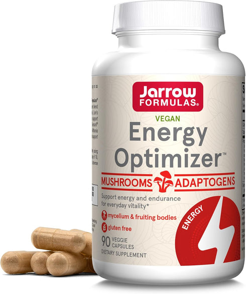 Jarrow Formulas Energy Optimizer with Cordyceps, Reishi, Lions Mane, Shiitake, King Trumpet, and Turkey Tail Mushrooms, Dietary Supplement with As...