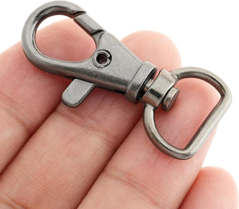 CRAFTMEMORE Swivel Lobster Claw Clasps Classic Trigger Snap Hooks CS10 Purse Landyard Clip 5/8" 3/4" 1" Pack of 10 (5/8 Inch, Gunmetal)...