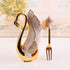 Coffee Dessert Dinner Spoon Set, Swan Base Holder with Forks Spoons for Cake Salad Cocktail Dessert for Brithday Gift (Forks)...