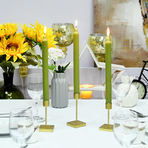 Zest Candle 12-Piece Taper Candles, 10-Inch, Sage Green Straight...