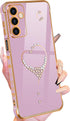 Petitian for Samsung Galaxy A14 5G Case, Cute Women Girls Bling Glitter Heart Designed Phone Cases for Galaxy A14 5G, Girly Gold Plating Phone Cov...