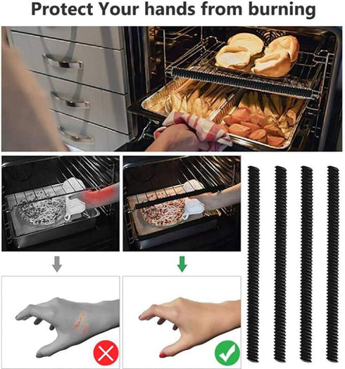4 Pieces Heat-Resistant Silicone Oven Rack Shields Covers Oven Edge Protects Against Burns and Scars BPA Free Heat Resistant for Kitchen...