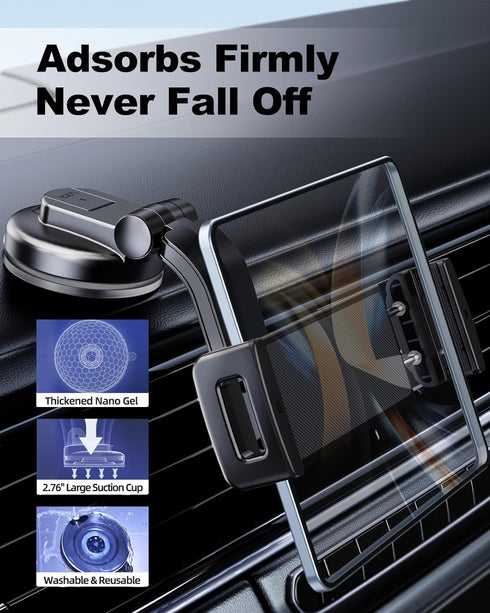 Car Phone Mount for Samsung Galaxy Z Fold 5 Z Fold 4 Z Fold 3 - Tablet Holder for Car Dashboard Handsfree 360° Rotatable Fit for iPad Mini 6 iPad ...