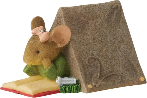 Enesco Tails with Heart Happy Camper Ghost Story Mouse Miniature Figurine, 1.54 Inch, Multicolor...
