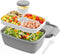 Cherrysea Salad Lunch Container, 68oz Salad Bowls with 4 Compartments Tray,Leak Proof Lunch Box with Fork for Men,Women BPA-Free Snack Container w...