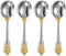 KEAWELL Gorgeous Round Soup Spoon, Set of 4, 18/10 Stainless Steel, Luxury Bouillon Spoon, Dishwasher Safe, Fine Mirror Polished (Gold Accent)...
