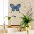HONGLAND Metal Butterfly Wall Decor Outdoor Indoor Art Sculpture Hanging Glass Decorations Blue for Home Garden Bedroom...