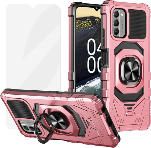 Ailiber for Nokia G400 5G Phone Case, Nokia G400 N1530DL Case with Screen Protector, Ring Kickstand for Magnetic Car Mount, Heavy Duty Shockproof ...