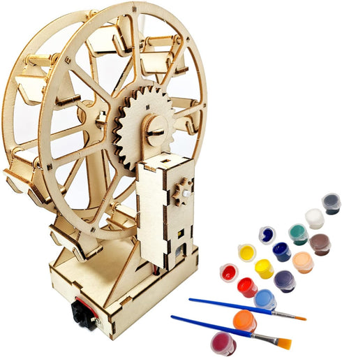 Electric Wooden Ferris Wheel Building Kit - DIY STEM Educational Toys for Girls and Boys - 3D Working Construction Scientific Model Kits - Enginee...