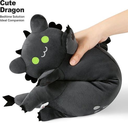 PEACH CAT Long Dragon Cat Plush Pillow Cute Dragon Cat Stuffed Animal for Boys and Girls Black 19.6"...