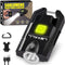 LED Small Flashlight, 500Lumens Bright Mini Keychain Light, Portable USB Rechargeable Pocket Lights with 3 Modes Compact Baseball Cap Lights Indoo...