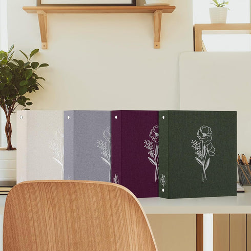 Lanpn Aesthetic A5 6 Ring Binder 2 Packs, Linen Hardcover 0.75 inch Small Round Rings Photocard Folder Holder Planner Fits A5 Paper for Office Sch...