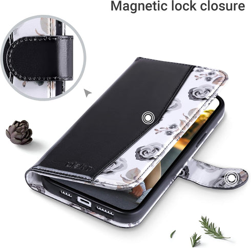 ULAK Compatible with iPhone 13 Pro Wallet Case for Women, Premium PU Leather Flip Cover with Card Holders, Kickstand Feature Folio Purse Case for ...