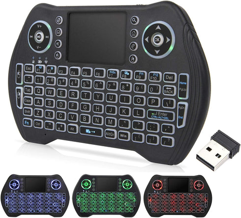 2.4G Wireless Keyboard with Touchpad Mouse Backlit USB Mini Keyboard Multi-Media Handheld Android Box Remote Keyboard for Pc,Pad,Xbox,360,Ps3,TV B...
