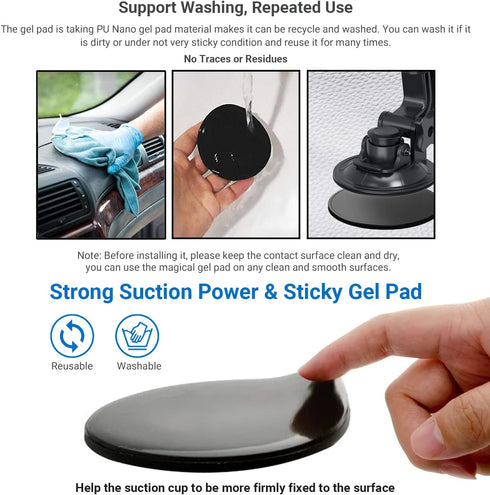 Body Camera Suction Cup Mount with Easy Remove Washable Reuable Magic Sticky Gel Pad for P100 and Widely Compatible with Other Body Camera Perfect...