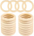 20 Pieces 70mm Wooden Rings, Natural Unfinished Solid Wooden Rings for Craft DIY, Jewelry Making...
