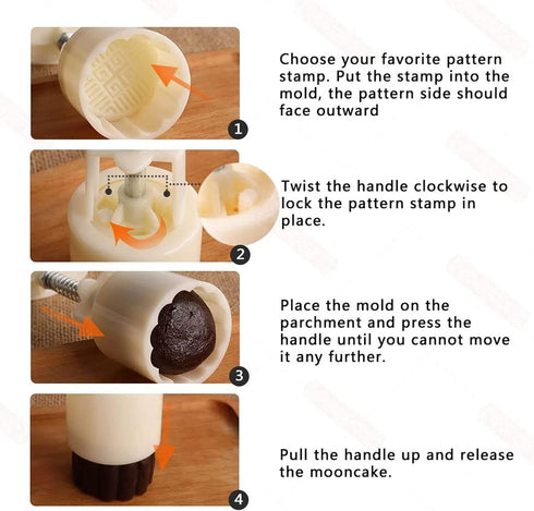 Powerful Mooncake Mold Press 50g BathBomb Molds, Mid Autumn Festival Mooncake Molder and Cake Mould 50g/75g/100g (A-(50g-6pcs) ct+(50g-6pcs) 3D)...