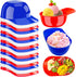 24 Pack Plastic Baseball Helmet Bowl,Mini Ice Cream Dessert Baseball Cap Bowls,Party Snack Cups for Birthday Party Supplies(Red Blue and White)...