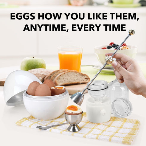 Egg Cooker for Microwave - 4 Egg Capacity Microwave Egg Cooker for Hard Boiled Eggs | Food-Grade Soft, Medium and Hard Boiled Egg Cooker | Easy to...