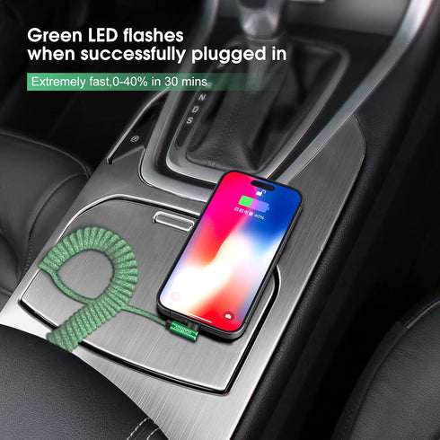 Coil iPhone Charger Cable USB A to Lightning Cord (2ft to 8ft) Mfi Certified CarPlay Right Angle (Sage Green)...