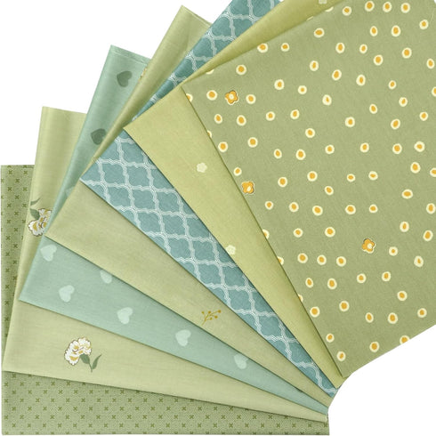7 Pieces 18x22 inches Cotton Fabric Fat Quarter Fabric Bundles Quilting Cotton Floral Craft Fabric Pre-Cut Squares for Patchwork Sewing Quilting C...