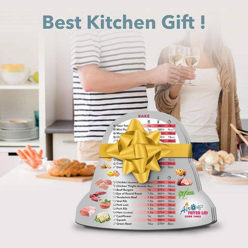 Air Fryer Magnetic Cheat Sheet Set, Instant Air Fryer Cooking Times Chart, Air Fryer Accessories Cooking Program Cheat Sheet, Kitchen Frying Lid C...