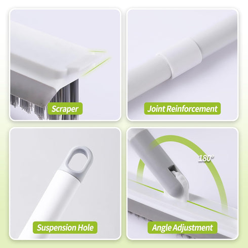 Grout Brush with Long Handle, Grout Cleaner for Tile Floors, Shower Tile Floor Scrubber for Cleaning Baseboard Bathroom...