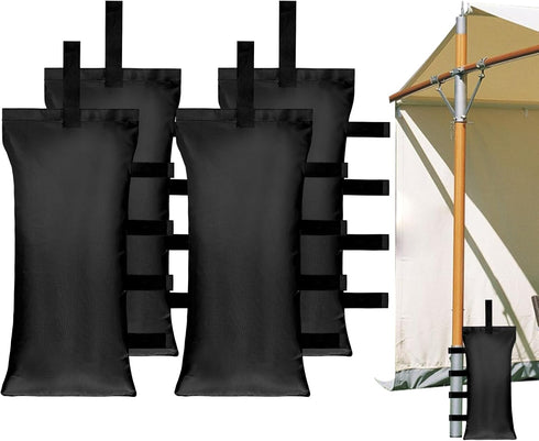 Tent Weights Set of 4 Sand Bags for Canopy Legs Outdoor Instant Sun Shelter Patio 112LBS Large Heavy Duty (Black)...