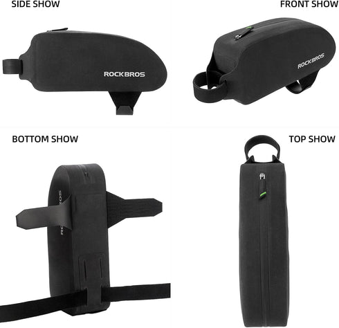 ROCKBROS Bike Top Tube Bag Bicycle Front Frame Bag Waterproof Bike Pouch Pack Bike Phone Bag Cycling Accessories Pouch for Mountain Road Bike Larg...