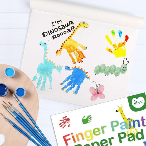 AROIC 36 Sheets Finger Paint Paper 11 x 14 inches, Paint Pad for Kids, Fingerpaint Paper For Toddlers And Kids, Kids Art Supplies, Art Paper Const...