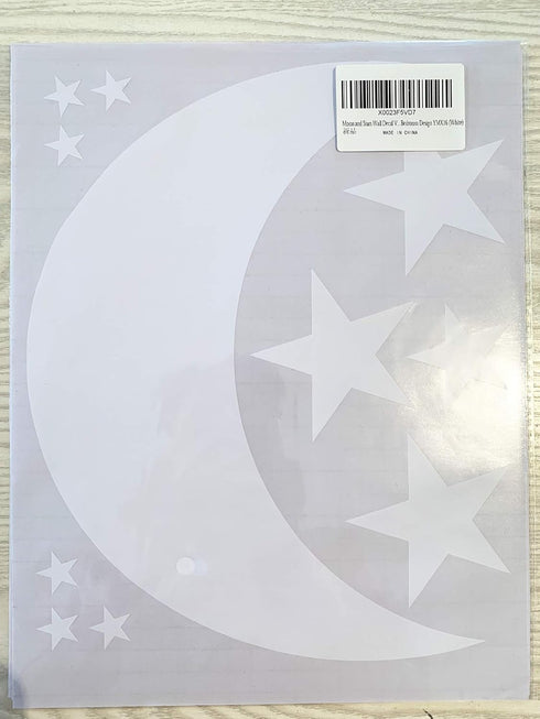 Moon and Stars Wall Decal Vinyl Sticker for Kids Boy Girls Baby Room Decoration Good Night Nursery Wall Decor Home House Bedroom Design YMX16 (Whi...