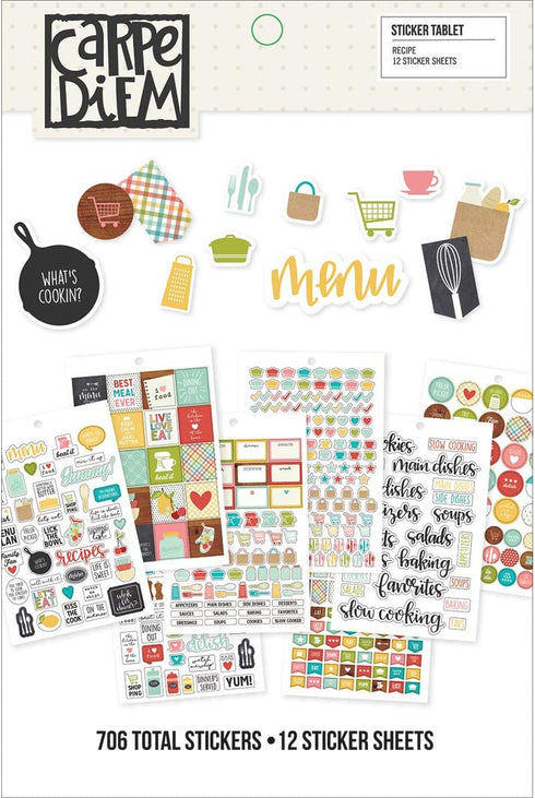 Simple Stories Carpe Diem Recipe A5 Stickers 12/Pkg, Multicolor...