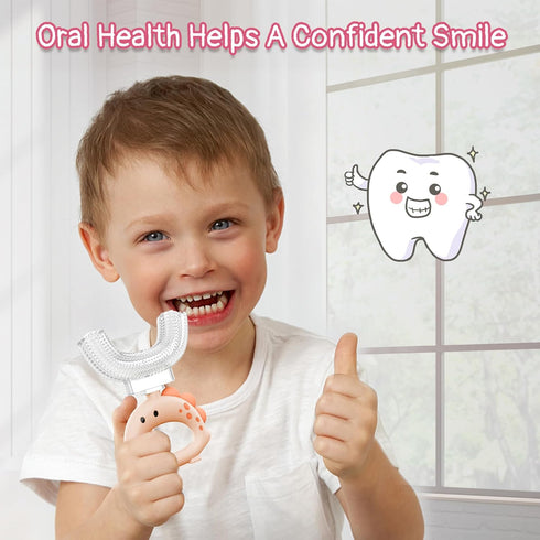 U Shaped Toothbrush - for Kids, Manual Whole Mouth Toddler Toothbrush Age 2-4 5 6 & up, Food Grade Soft Silicone Brush, 360° Oral Teeth Cleaning, ...