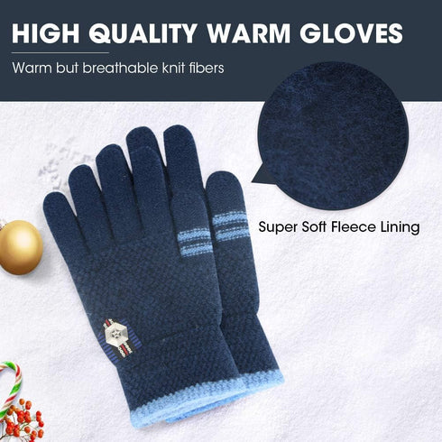 ORVINNER Kids Winter Gloves for Boys Girls, 3 Pairs Children Warm Wool Lined Gloves Toddler Thermal Knitted Mittens...