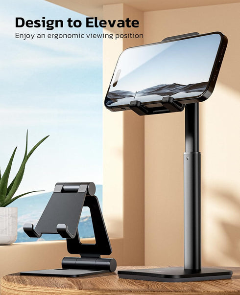 Nulaxy Phone Stand, Height Angle Adjustable Cell Phone Stand, Phone Holder for Desk Compatible with Phone 16 15 14 13 12 Mini 11 Pro Xs Max Xr X 8...