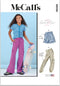 McCall's Learn Girls' Shorts and Cargo Pants Sewing Pattern Packet, Design Code M8396, Sizes 7-8-10-12-14, Multicolor...