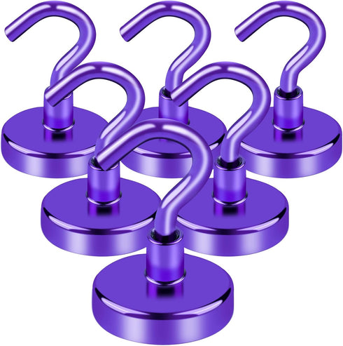 LOVIMAG Cruise Must Haves, 80Lb Magnet Hooks, Cruise Magnets for Door, Purple Cruise Door Magnets, Magnetic Hooks for Hanging-6Pack...