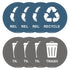 Wisdompro Recycle Sticker for Trash Can, 8 Pack of 3 inch Round Self Adhesive Trash and Recycling Stickers for Trash Bins, Garbage Containers, Ind...