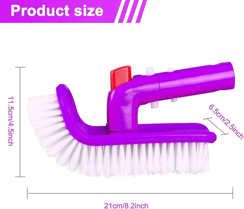 Professional Luxury Pool Step & Corner Brush, 180 Degree Rotation Handle Scrub Brush, for Above Ground & Inground Swimming Pools, Spas & Hot Tubs,...