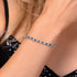Gem Stone King 3MM Simulated Blue Sapphire and Sparkling White Cubic Zirconia Tennis Bracelet for Women | 4.50 Cttw | Size 7 Inch | Choice of Colo...
