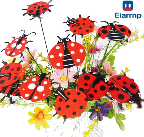 3D Decorative Ladybug Stakes Garden Ladybird Decorations for Yard Patio Lawn Plant Flower Pot Decor, 20 Pcs...