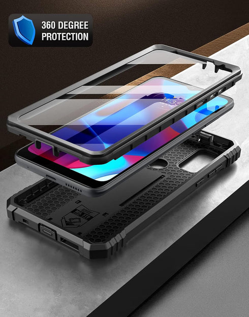 Poetic Revolution Series Case for Motorola Moto G Pure 6.5 inch (2021 Release), Full-Body Rugged Dual-Layer Shockproof Protective Cover with Kicks...
