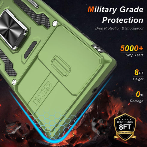 FUNMIKO for Samsung Galaxy S22 Ultra Case with Upgraded Sliding Camera Lens Cover and Strong Magnetic Kickstand - Military-Grade Shockproof Protec...