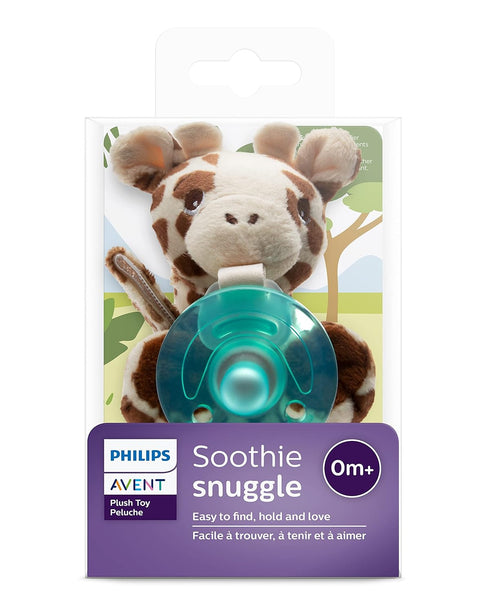 Philips AVENT Soothie Snuggle Pacifier Holder with Detachable Pacifier, 0m+, Giraffe, SCF347/01-1 Count (Pack of 1)...